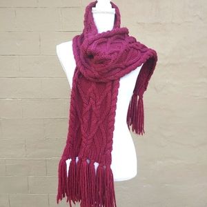 Burgundy Wool/Knit Scarf